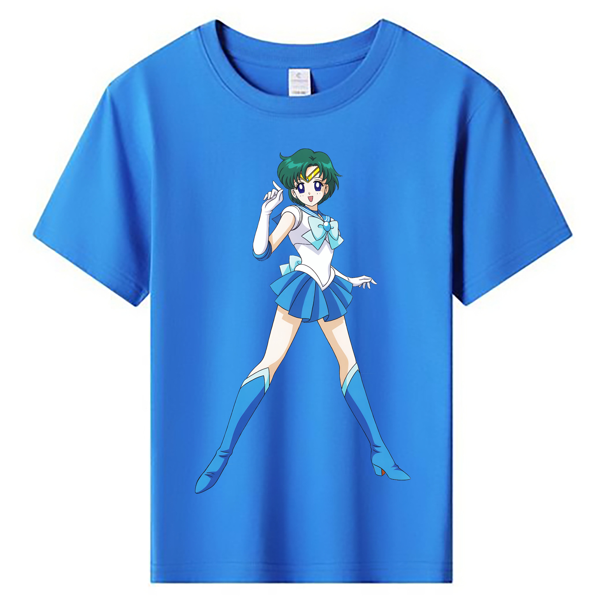 （画像用） 美少女戦士セーラームーン 海王 みちる（かいおう みちる） Sailor Moon Kaiou Michiru 綿100％キッズTシャツ（フロントプリント）